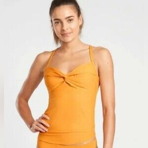 3/$25 Athleta Twist Up Tankini Top Abyssinian Yellow Size 38 B/C